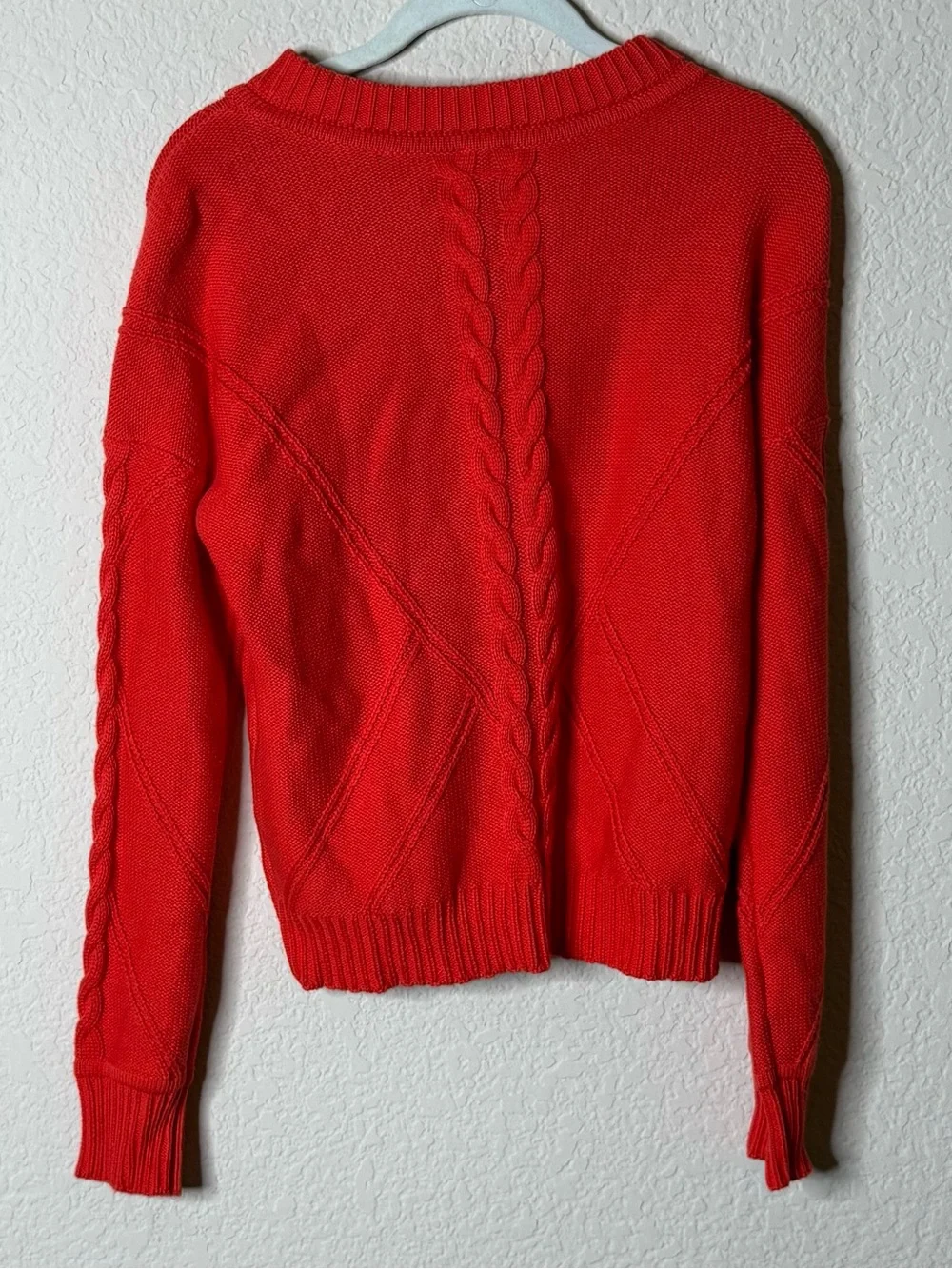Cabi 5449 Orange Button Up Cable Cardigan Size Small
